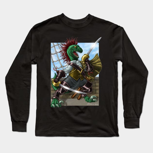 Velociraptor Swashbuckler Long Sleeve T-Shirt by adefelice